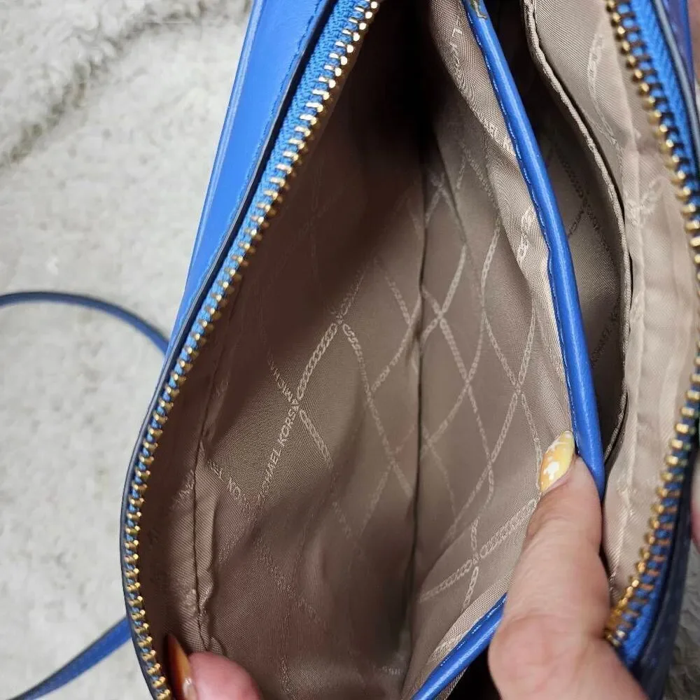 Michael Kors Blue Logo Jet Set‎ Crossbody Purse